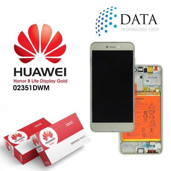 Huawei Honor 8 Lite -LCD Display + Touch Screen + Battery Gold 02351DWM