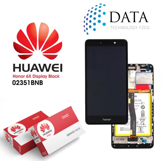 Huawei Honor 6X Premium -LCD Display + Touch Screen + Battery Assy - Grey - 02351BNB