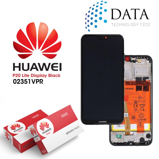 Huawei P20 Lite (ANE-L21) -LCD Display + Touch Screen + Battery Midnight Black 02351VPR
