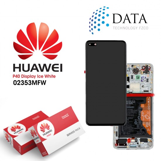 Huawei P40 (ANA-NX9 ANA-LX4) -LCD Display + Touch Screen + Battery ice White 02353MFW