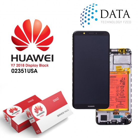 Huawei Y7 2018 (LDN-L01, LDN-L21) -LCD Display + Touch Screen + Battery Black 02351USA
